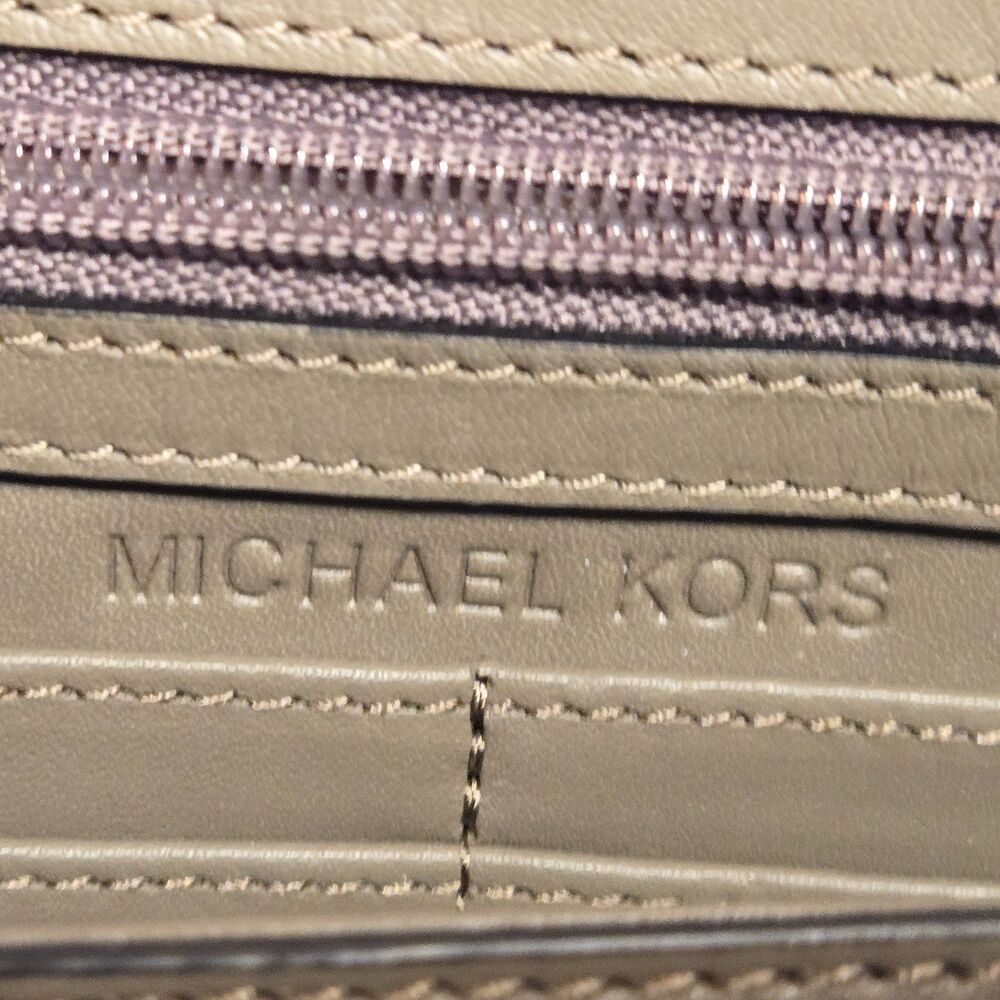 Michael Kors Lana Color Block Leather Envelope Clutch Bag 2015 Black/Grey/Taupe - Picture 4 of 12